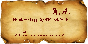 Miskovity Ajándék névjegykártya